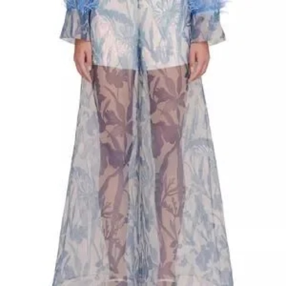 STAUD Rachel Wildflower Pants, Sky Wildflowers New With Tags - Picture 2 of 5